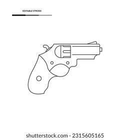 Diseño del vector de iconos de la línea de la pistola.