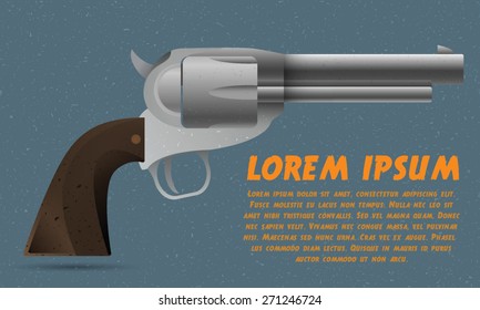 Handgun (Pistol Vector, Pistol Gun, Old Revolver)