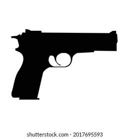 handgun silhouette black and white vector design