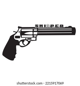 Handgun Silhouette Digital Illustration Image