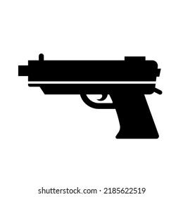 Handgun Silhouette Icon. Gun Symbol. Weapon. Vector.