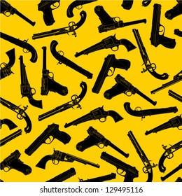 Handgun Silhouettes Seamless Pattern