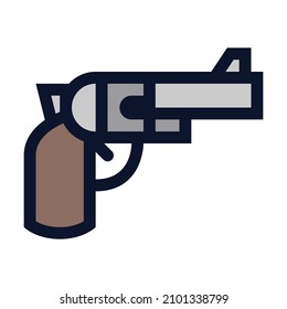 Handgun. Simple Vector Color Icon.