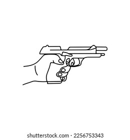 concepto de doodle de ilustración de vector de arma de fuego
