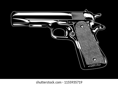 Handgun Vector Illustration. Suitable for graphic element, apparel, and other design needs. Non-Layered