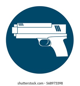 handgun weapon icon image vector illustration design 