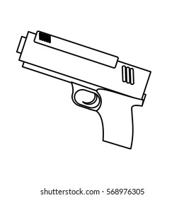 handgun weapon icon image vector illustration design 