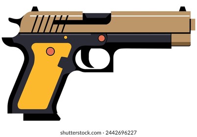 Ilustración vectorial de icono de arma de mano, ilustración de silueta de arma automática