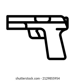 Handgun Weapon Line Icon Vector Handgun Stock Vector (Royalty Free ...