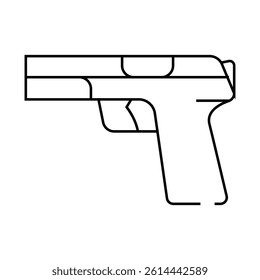 handgun weapon line icon vector. handgun weapon sign. isolated contour symbol black illustration