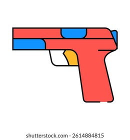 handgun weapon line icon vector. handgun weapon sign. isolated symbol illustration