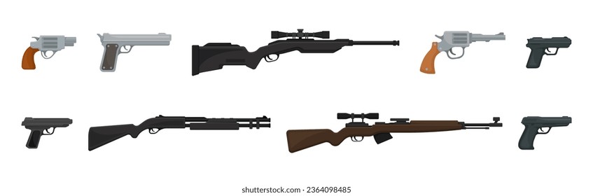 Armas de mano o modelos Pistol con disparador para el conjunto de vectores de caza