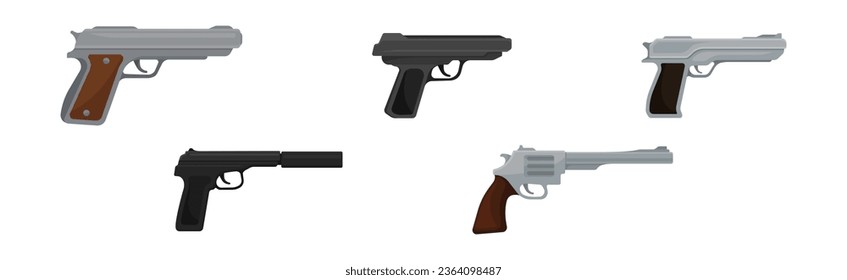 Handgewehre oder Pistolmodelle mit einem Vectorset für Zündauslöser