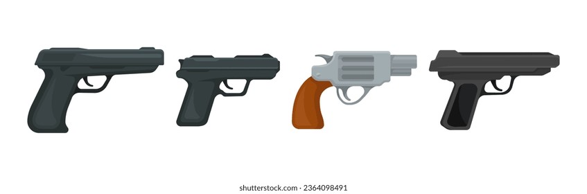 Armas de mano o modelos de pistolas con conjunto de vectores de disparo