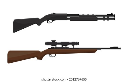 Armas de mano o modelos de rifle con disparador para el conjunto de vectores de caza