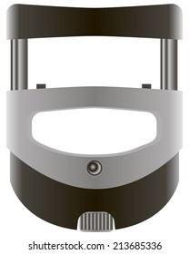 Handheld adjustment expander for training the hands. Vector illustration.