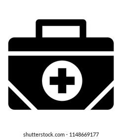 
A handheld bag with plus sign commemorating first aid kit

