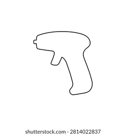 handheld barcode scanner outline retail checkout device isolated on white background