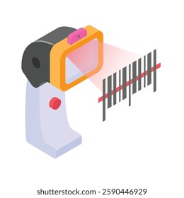 Handheld barcode scanner scanning product codes for purchase.