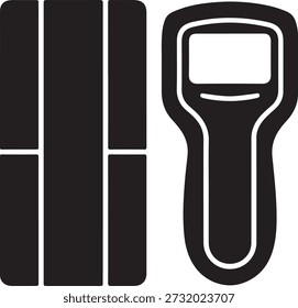 Handheld barcode scanner silhouette icon for retail and inventory system