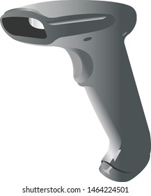 Handheld barcode scanner. Vector icon.