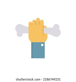Handheld Bone vector Solid Icon Design illustration. Halloween Symbol on White background EPS 10 File