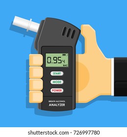 Handheld-Atemalkoholtester Analyzer Elektronischer Geräte-Polizeibeamter überprüfen Drop-Car-Fahrer Alkohol Sicherheit Straßenkontrollpunkt