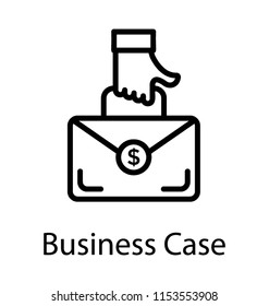
A handheld briefcase with the dollar symbol on it, business case icon 
