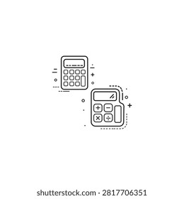 Handheld calculator solving math equation with digital display. Portable electronic device for quick arithmetic and financial calculations.