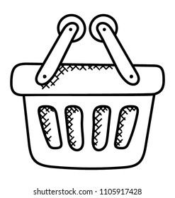 
A handheld, carrying basket used to keep grocery inside while shopping
