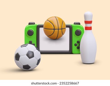 Handheld console. Collection of electronic games of various types. Pocket wireless device. Computer competitions, tournaments, duels. Gaming color concept