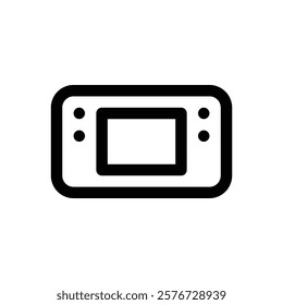 Handheld console. Editable stroke vector icon.