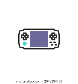 Handheld console line icon. linear style sign for mobile concept and web design. Gamepad console outline vector icon. Symbol, logo illustration. Vector graphics