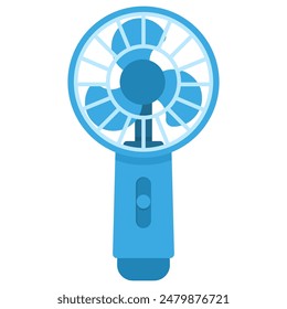 Handheld cooling fan vector cartoon illustration isolated on a white background.