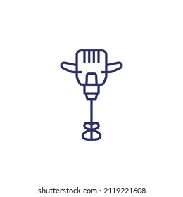 handheld electric cement mixer line icon