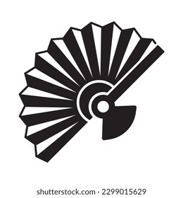 Handheld fan icon logo vector design template