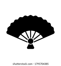 hand-held fan icon on white background