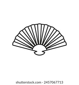 Handheld fan icon. Vector. Line style.