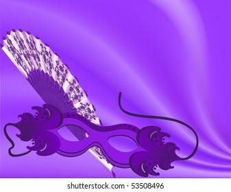 Hand-held fan and a mask.