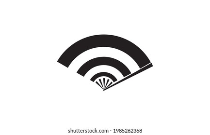 hand-held fan traditional logo symbol vector icon illustration graphic design
