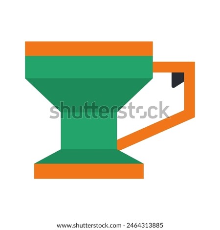 Handheld fertilizer spreader vector cartoon illustration isolated on a white background.