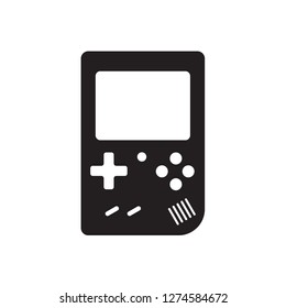 handheld game console black icon vector design illustration.