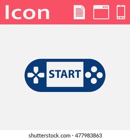 Handheld game console flat icon 