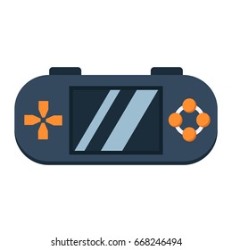 Handheld game console flat icon, controller and gadget, vector graphics, a colorful solid pattern on a white background, eps 10.