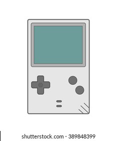 Handheld Game Console, a hand drawn vector illustration of a handheld game console.