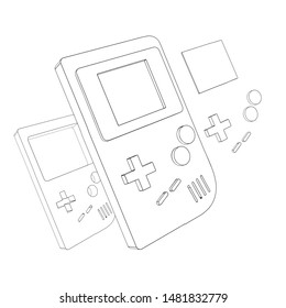 Handheld game console icon. Handheld game console isometric vector icon for web design isolated on white background - Stock Vector
