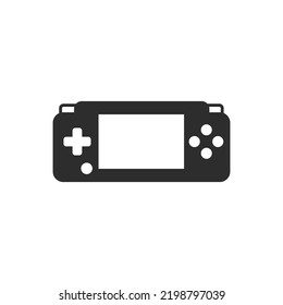 Handheld game console icon. Monochrome black and white symbol