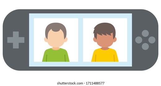 Handheld game console illustrations and meetings