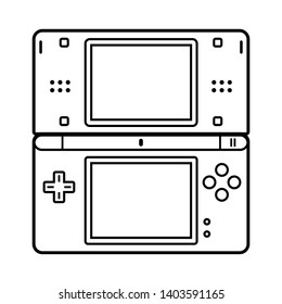 Handheld game console line icon