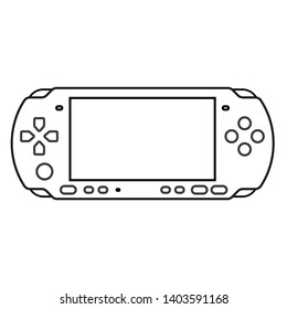 Handheld game console line icon